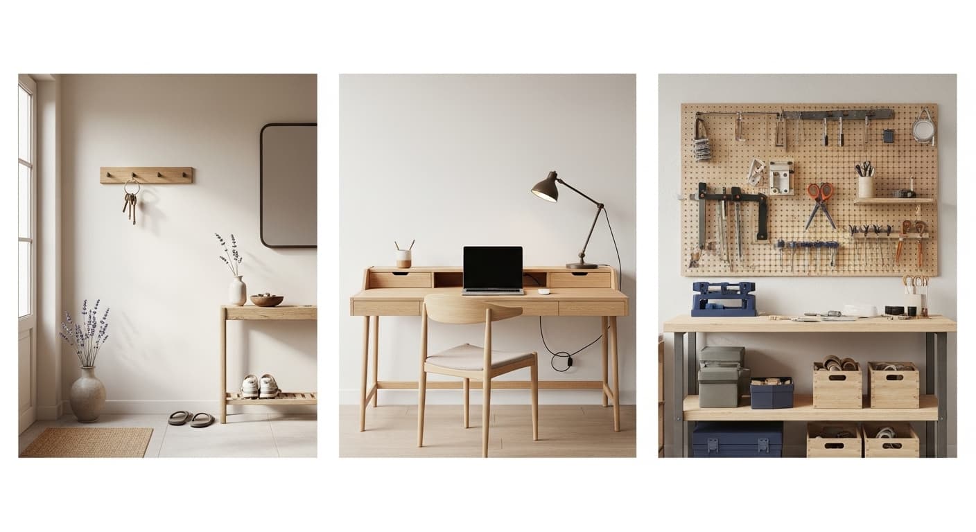 Espaces organisés ERGOVO — maison, bureau, atelier